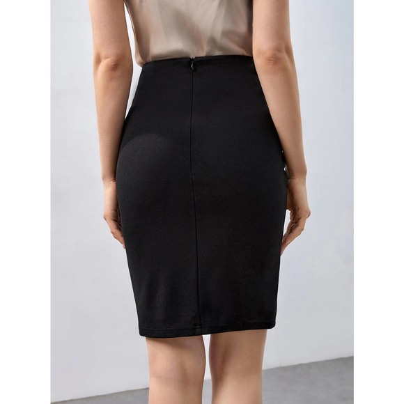 High waisted midi length Pencil Skirt black - Picture 6 of 11